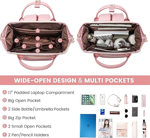 Miniatura 172 de LOVEVOOK Mochila para laptop para mujer, mochila para mujer a la moda, Negro, 15.6 pulgadas