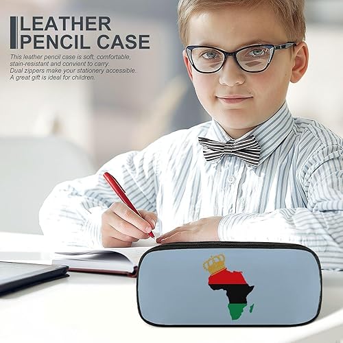 Miniatura 5 de Pan African Pride Pencil Case for Work Office PU Leather Pen Bag Cosmetic Pouch with Zip