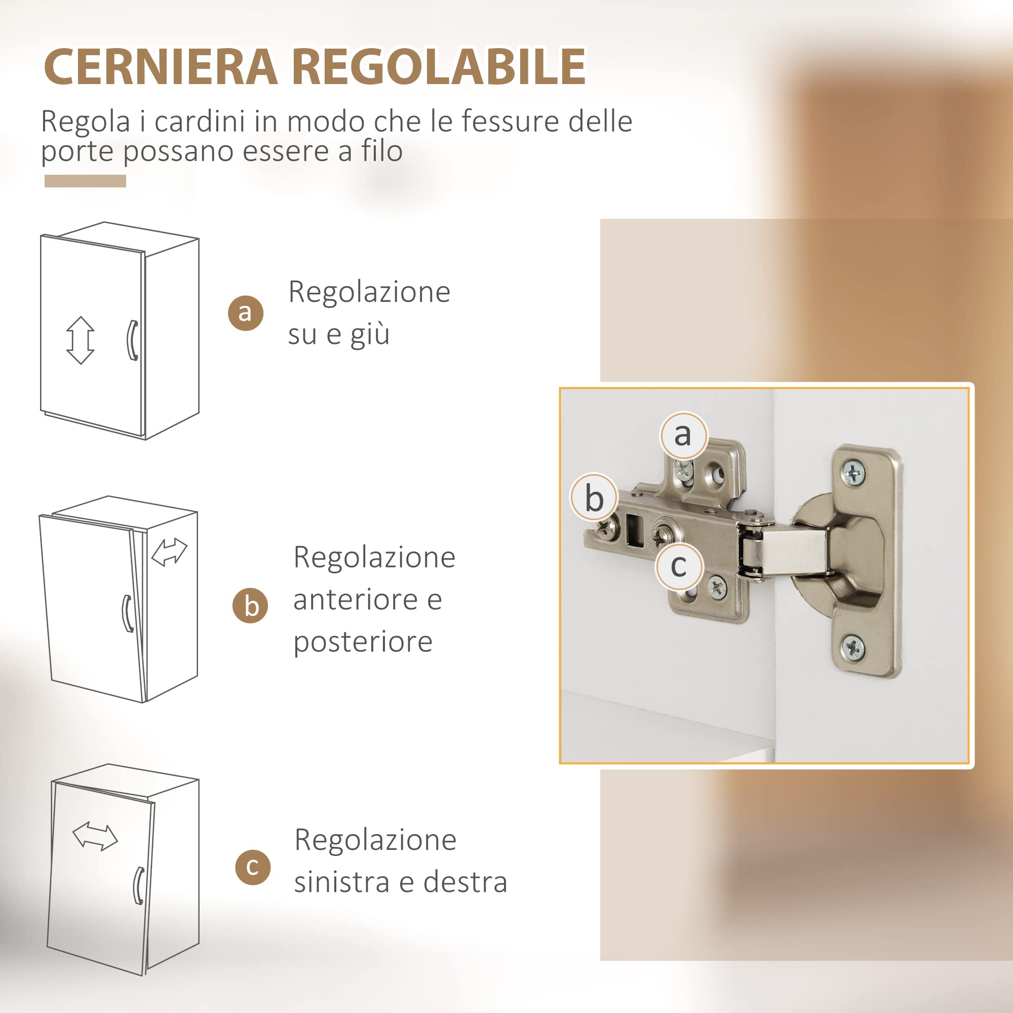 HOMCOM Dispensa Cucina in Truciolato e MDF con Ripiani Aperti, Armadietti e Cassetto per Utensili ed Elettrodomestici, 119x41x180 cm, Bianco