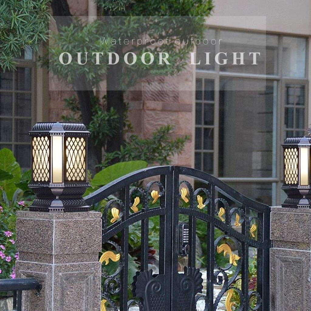 Zhangl Platz Streifen Dekoration Pathway Tor Patio-Beleuchtungskörper Außenhof wasserdichte Säule Lichter Fackel Garten Säule Laterne Pfosten Säule Tür Landschaft