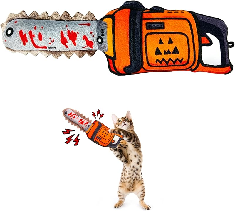 Brinquedo para Gatos com Catnip Premium 2000 mg, Estilo Motosserra XIFOWE – 20 x 6 x 3,3 cm