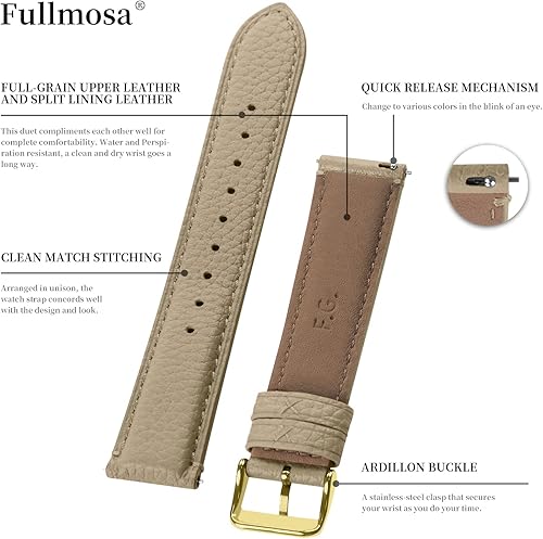 Miniatura 4 de Fullmosa Band Compatible with Samsung Galaxy Watch 4 44mm 40mmClassic 46mm 42mm (2021),20mm Quick Release Leather Watch Band Compatible for Galaxy