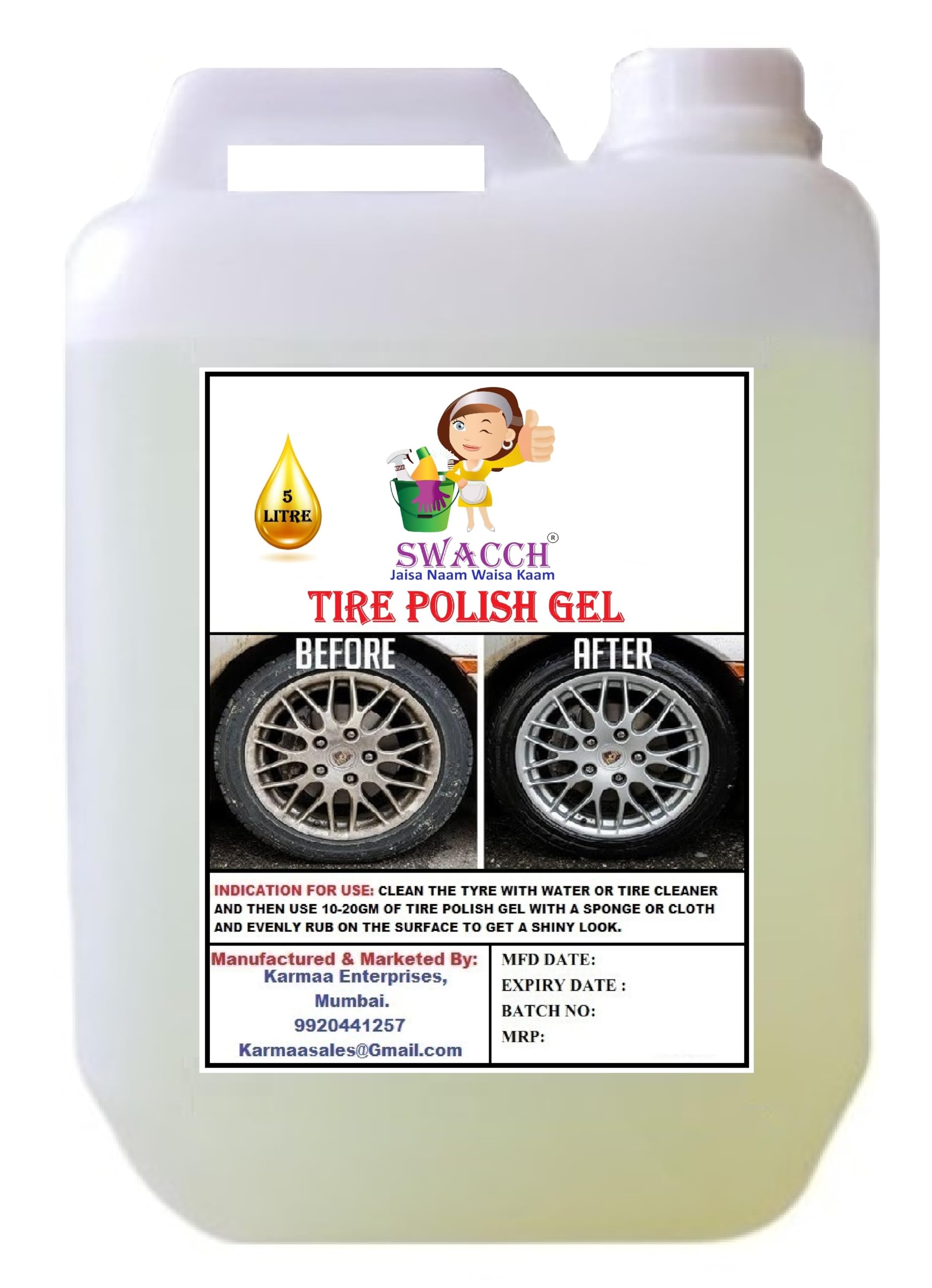 Tire Polish Gel 5 Litre Long Lasting Super Shine for Tire-image-35