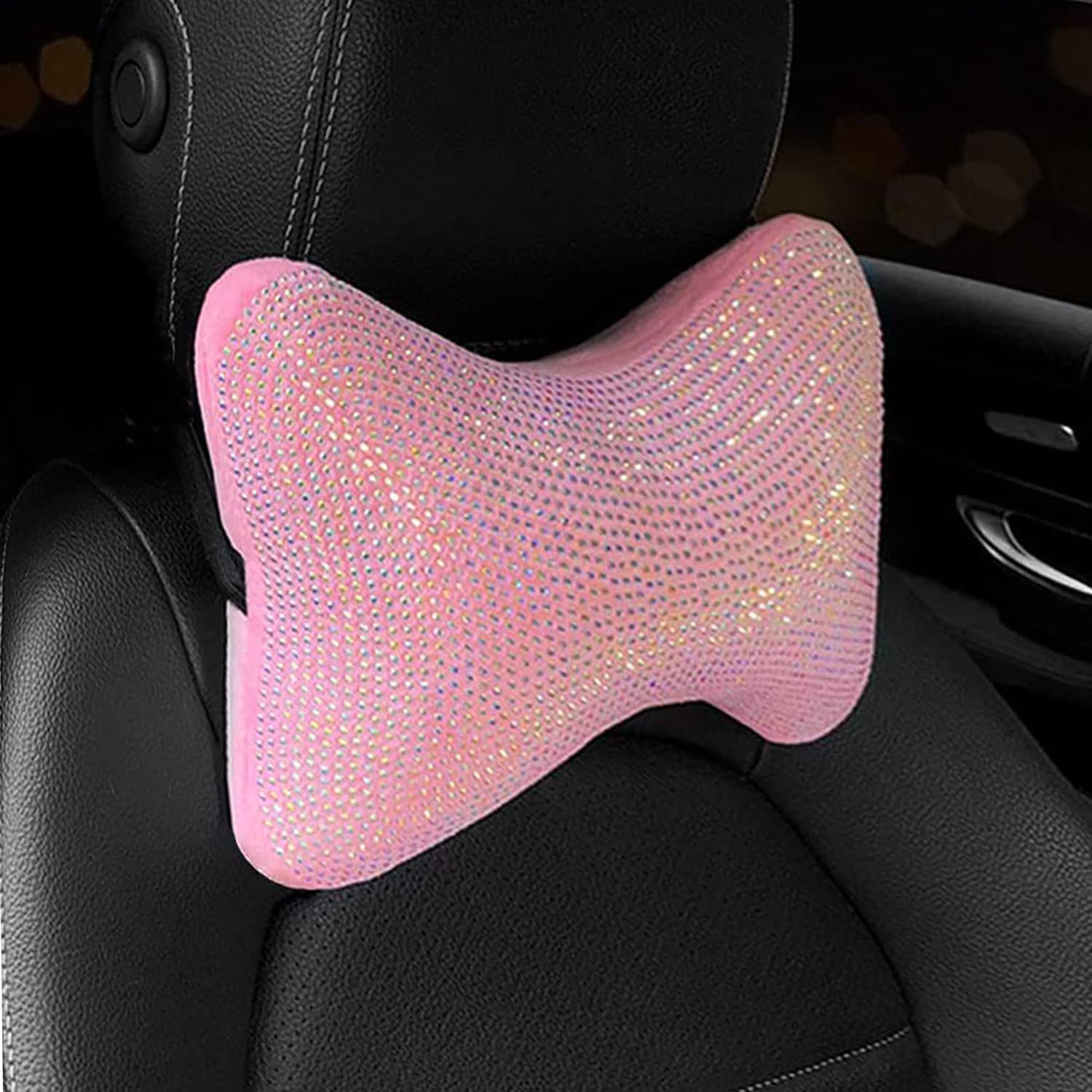 Forala 2 Packs Bling Bling Car Headrest Pillows for Driving