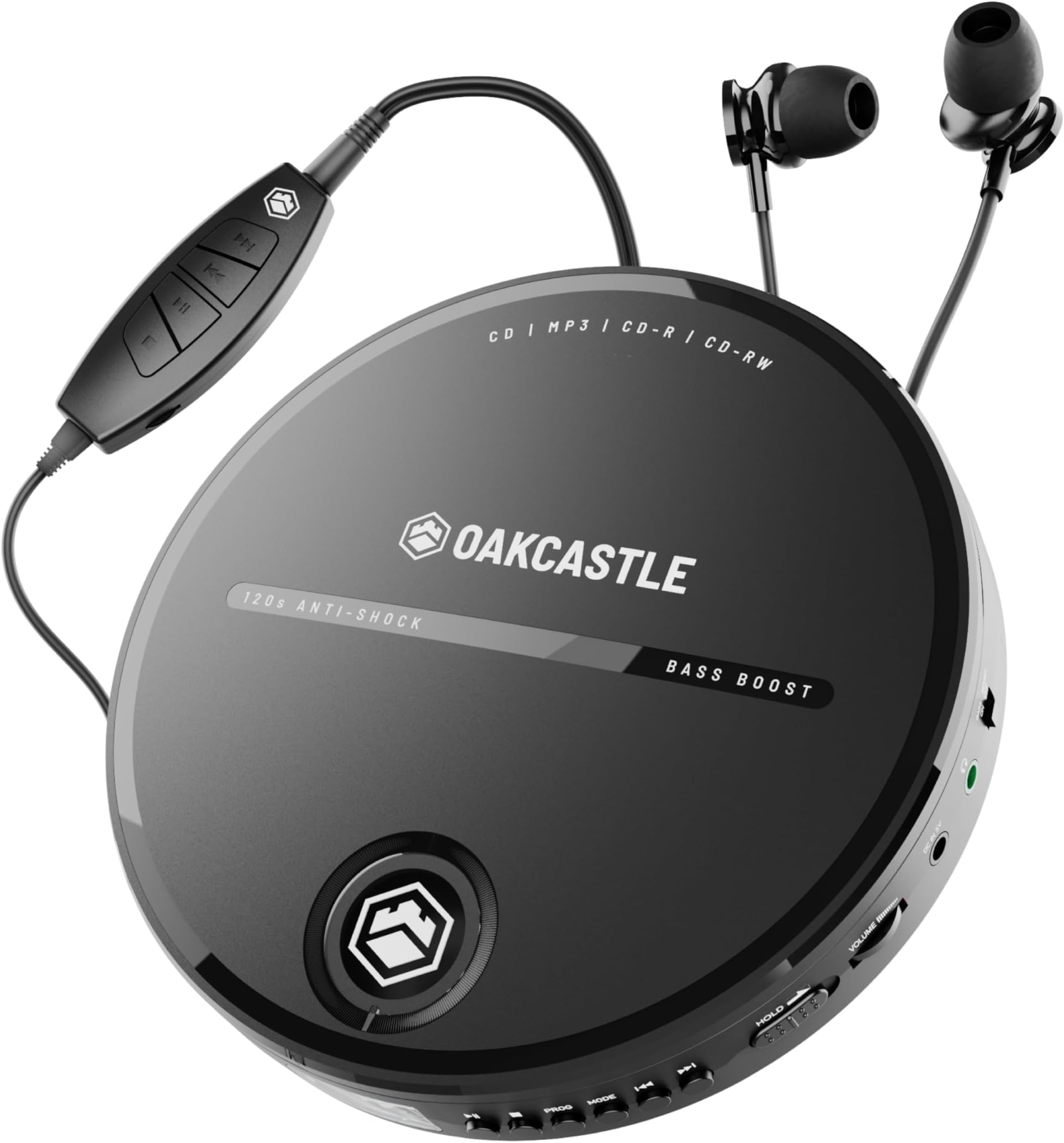 CD Player Portable, Battery Playback Portable CD Player 7Hr Playtime, Small CD Players for Car (AUX only) | Oakcastle CD10 Portable CD Player with Headphones, CD Walkman, Discman