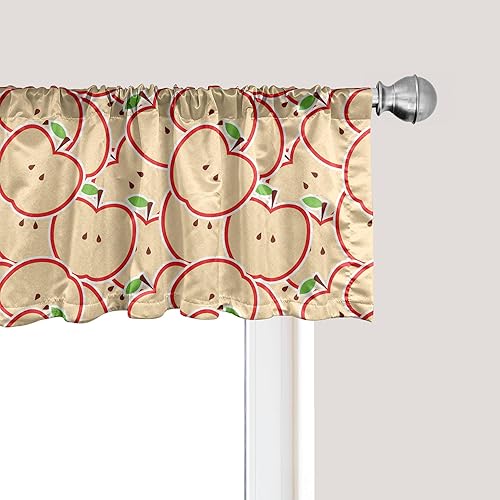 Miniatura 4 de Ambesonne Cenefa de ventana de libélula grande, libélula repetitiva desigual con 2 pares de alas parchadas, cenefa de cortina para decoración de