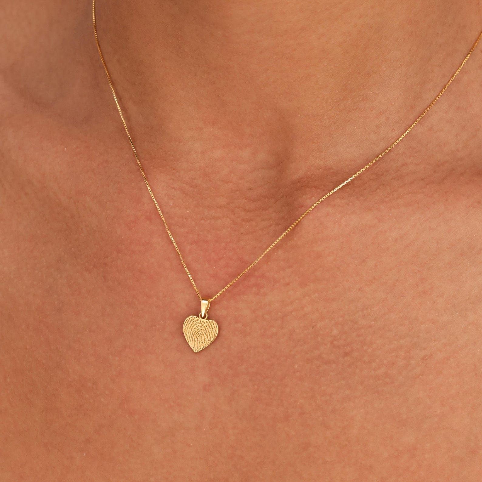 Cuore ciondolo impronta digitale Collana argento sterling 925 Ciondolo fatto a mano commemorativo Festa della mamma fatta a mano