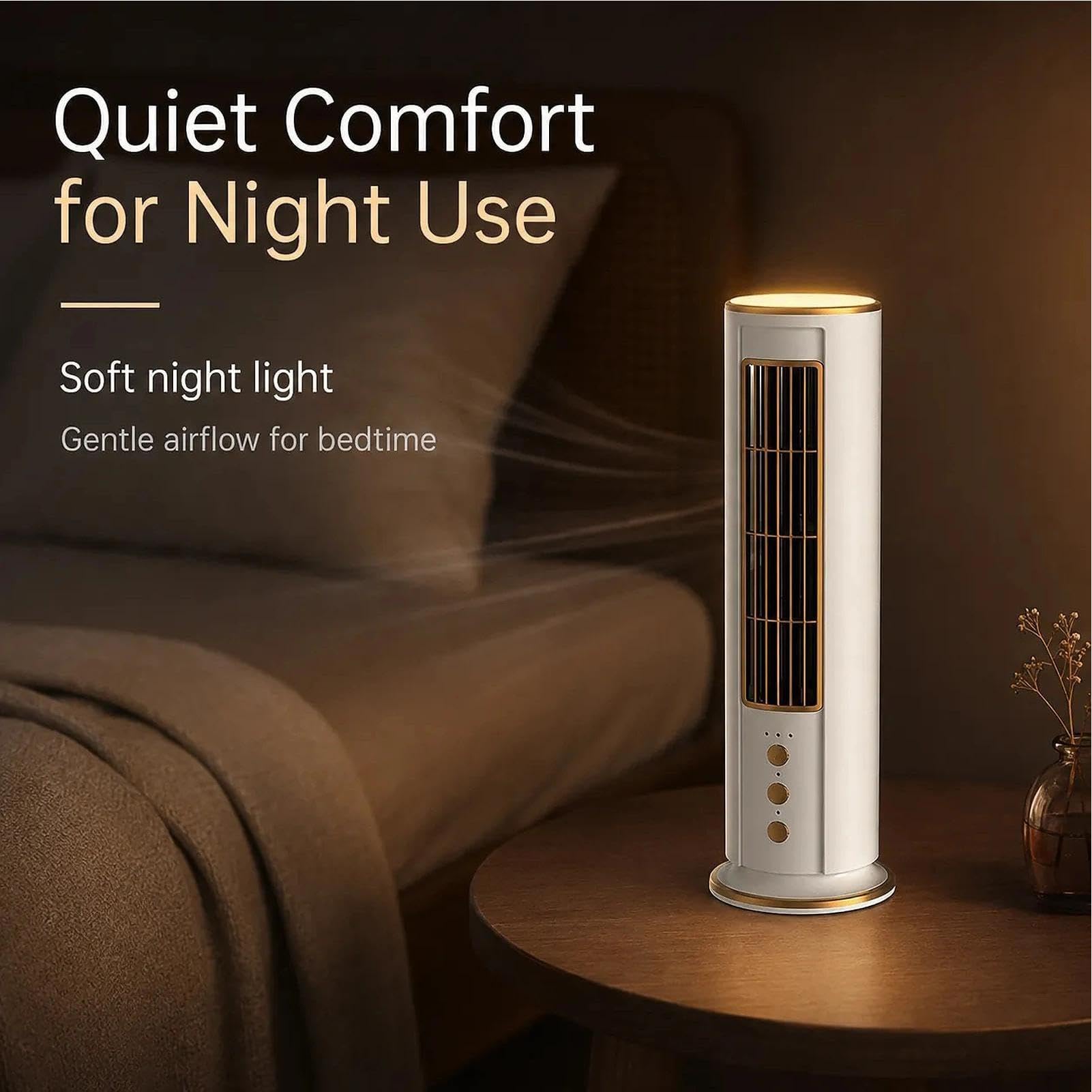 Ventilatore A Torre Da Tavolo Soffiatore D'Aria Oscillante Senza Pale A 3 | Ventilatore A Torre Oscillante per patio balcone dormitorio appartamento cucina camera da