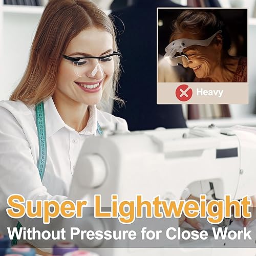 Miniatura 19 de OKH Lupas con luz, 200% de lupa iluminadas, luces LED recargables, manos libres para pasatiempos, lectura, trabajo cercano Cristal