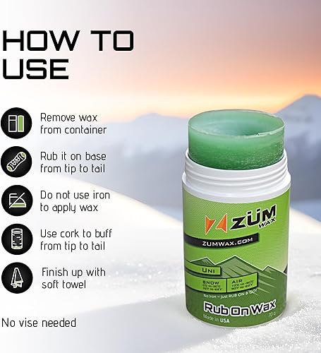 Miniatura 2 de Cera de esquí y snowboard universal, 2.5 oz, increíblemente rápido en todas las temperaturas, de ZUMWax