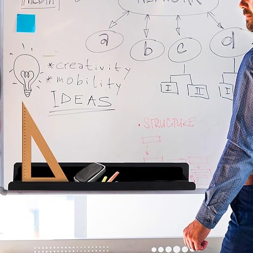 Miniatura 5 de 2 estantes magnéticos para libros, repisa magnética para pizarra blanca con soporte magnético para marcadores, estante flotante para libros, bandeja