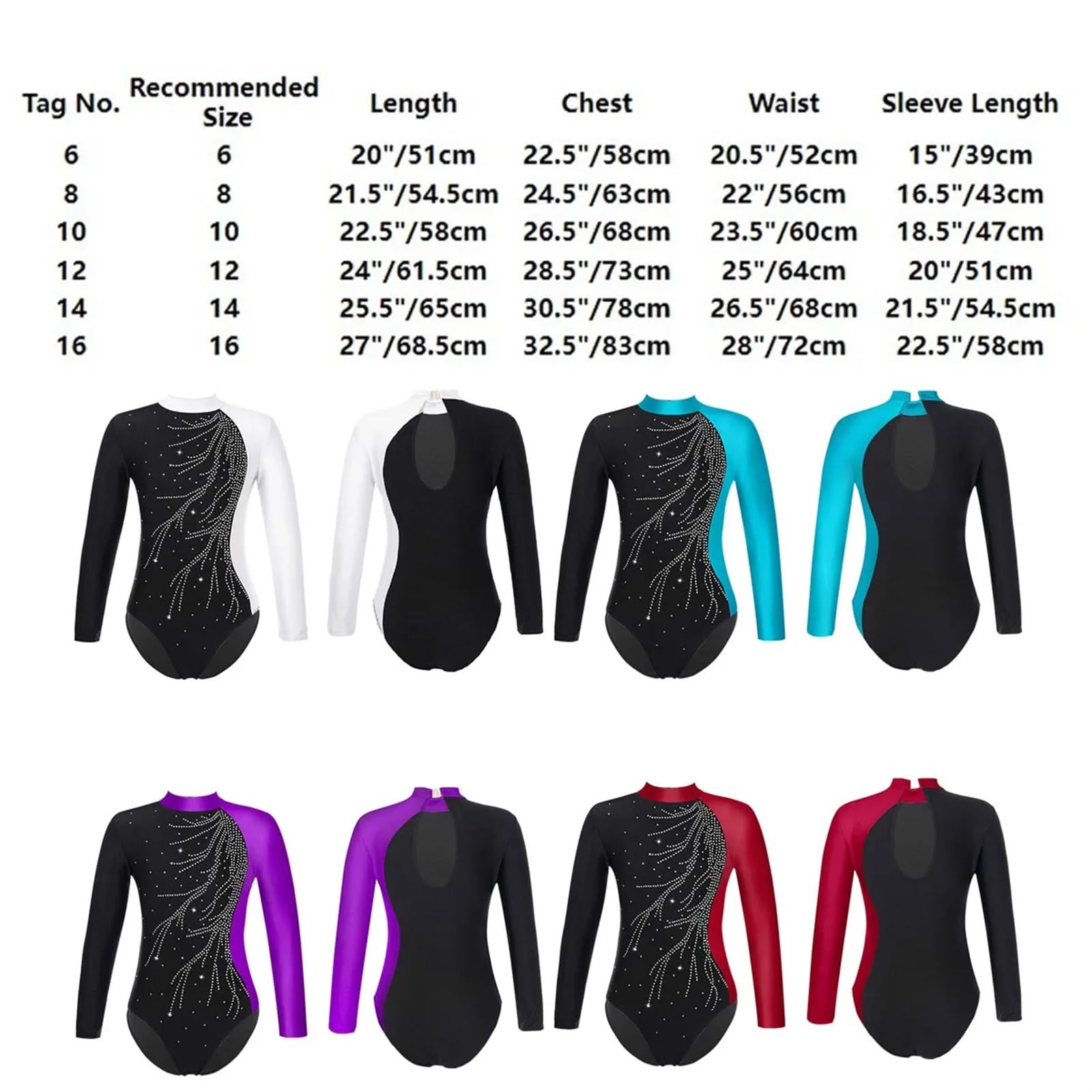 Body Danza Bambina Body da Ginnastica for Ragazze, Manica Lunga, Scava Fuori, Body da Danza Classica, Competizione, Pattinaggio su Ghiaccio Ginnastica Artistica(A-Yellow,12)