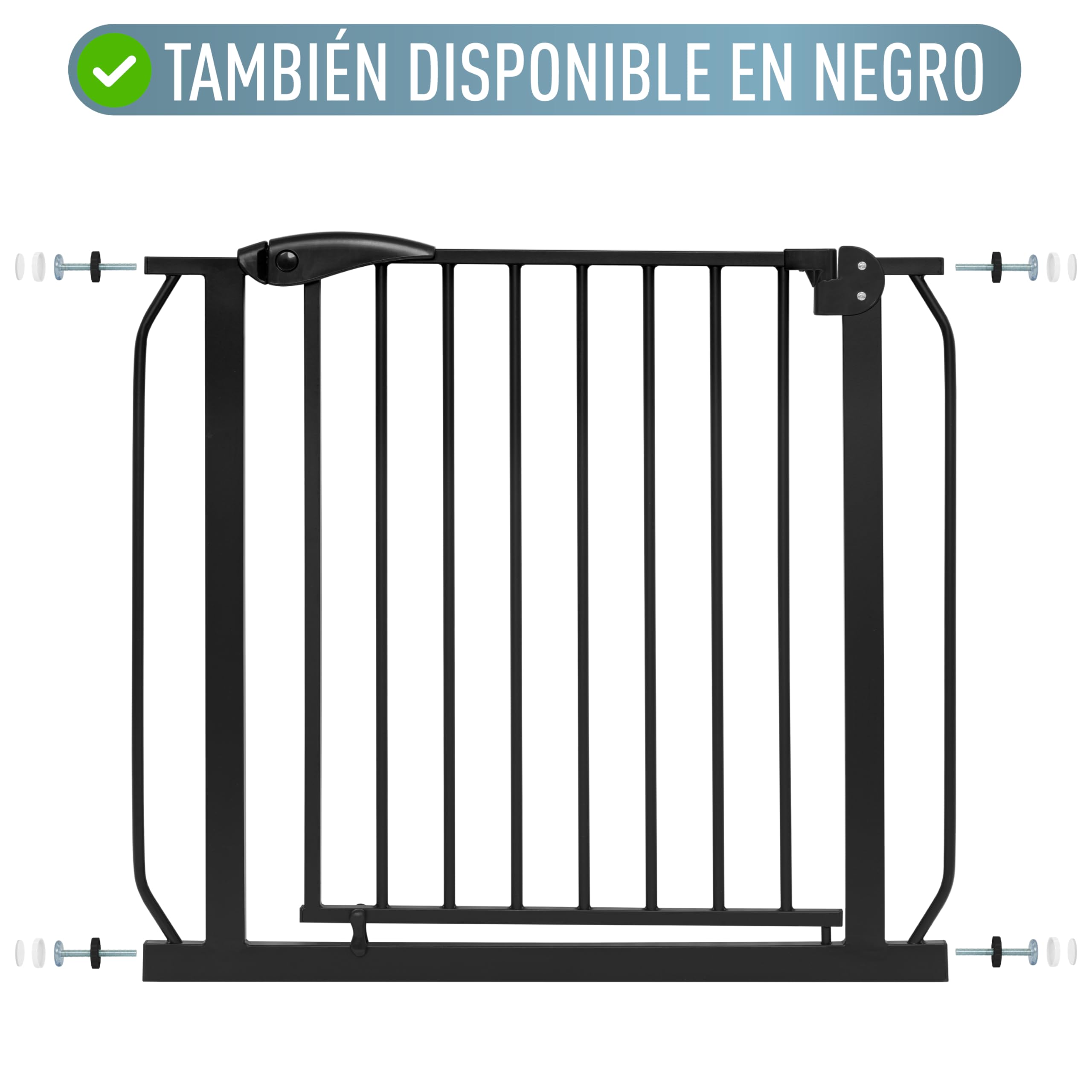 IB STYLE Barrera de Seguridad Berrin XXL - Valla de Seguridad, para Puertas y Escaleras, Apertura Una Mano, Doble Bloqueo, Perros y Mascotas, Blanco, Ancho: 85-95 cm
