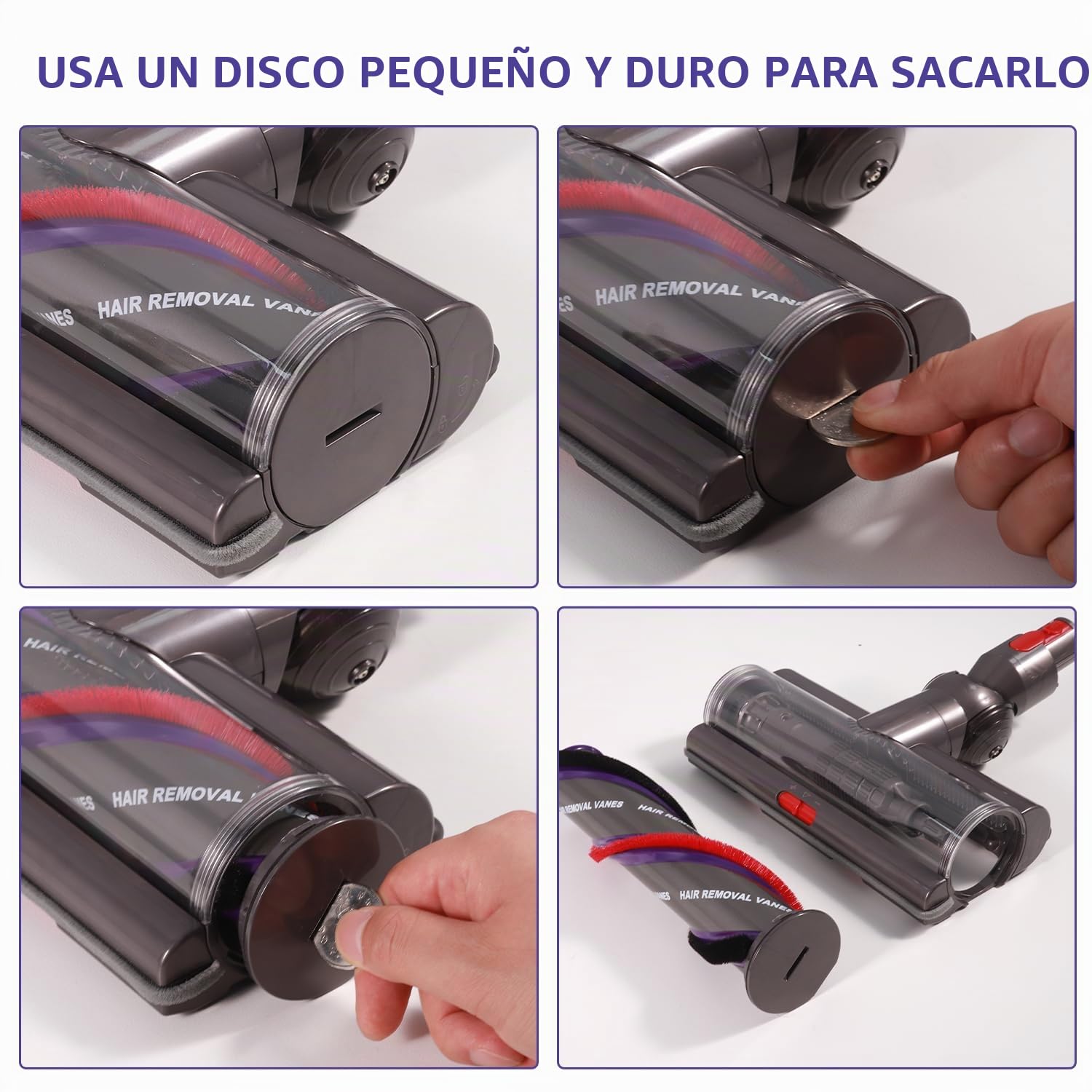Cepillo para Dyson V7 V8 V10 V11 V15 Gen 5,Cabezal de Turbina High Torque | Cabezal de Cepillo para Alfombras de Pelo Corto y Suelos Duros