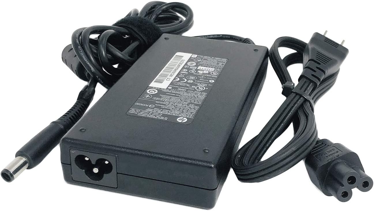 HP 120W AC Adapter with both power cords