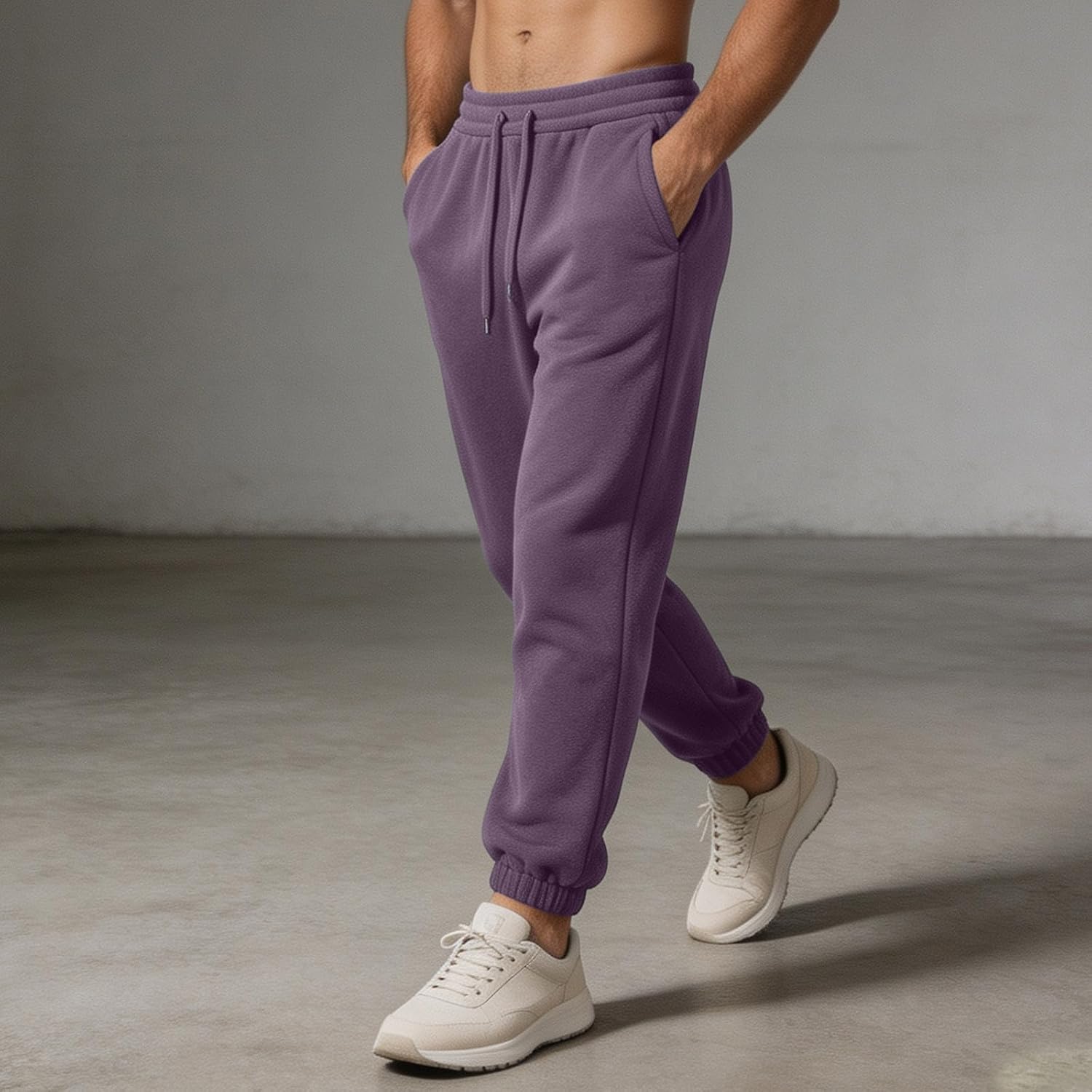 Men's Plus Size Sweatpants with Pockets Drawstring Fleece Joggers