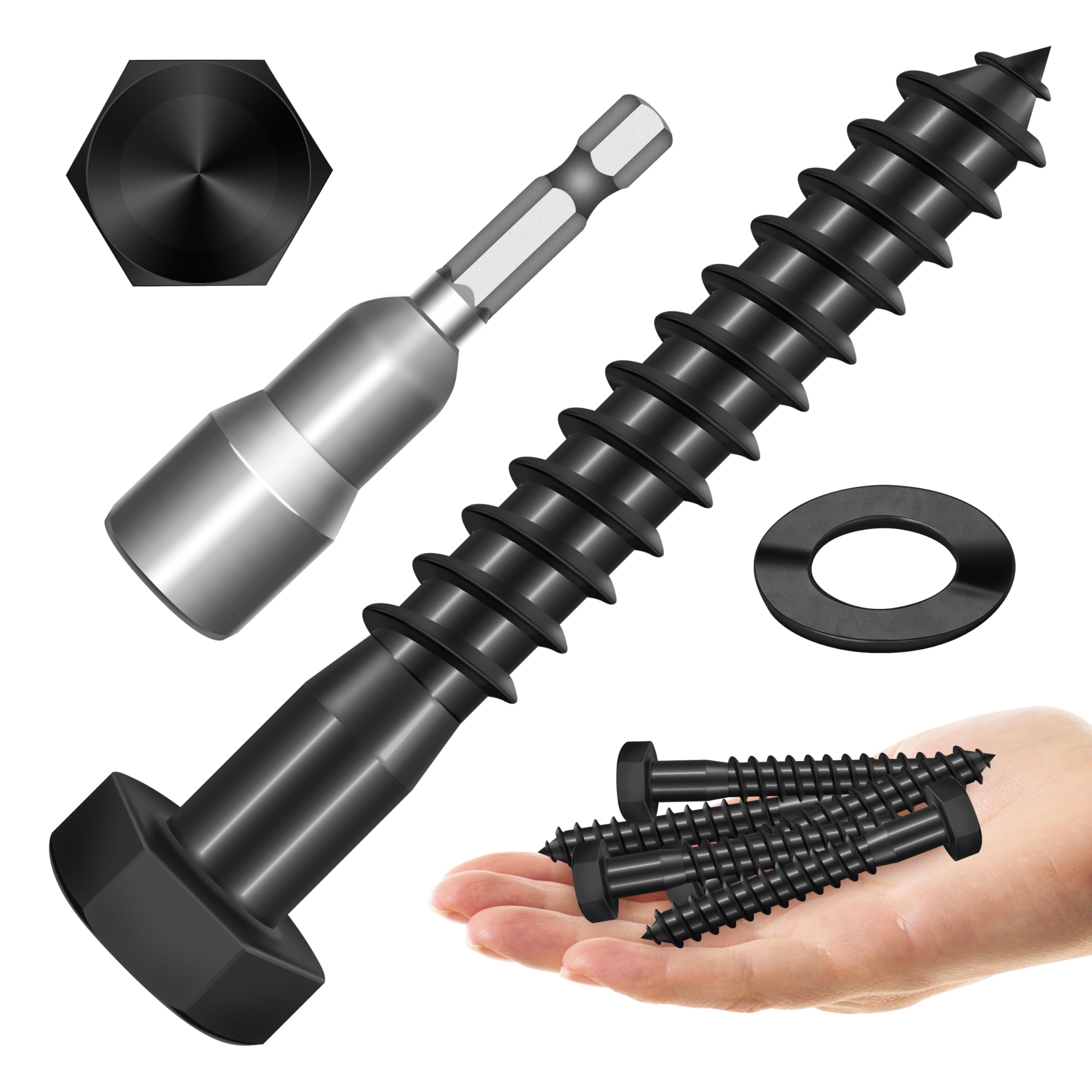 Stainless Steel Lag Screws - 20 Sets, Heavy Duty -22