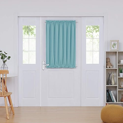 Miniatura 40 de Deconovo Cortina opaca de Navidad para puertas de vidrio y luces laterales, panel de privacidad con aislamiento térmico con doble bolsillo para