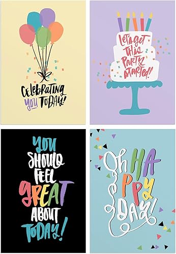 Miniatura 2 de DaySpring - Katygirl Designs - Celebrating You Today - Surtido de 4 diseños con escritura - 12 tarjetas de cumpleaños en caja y sobres (J7442)