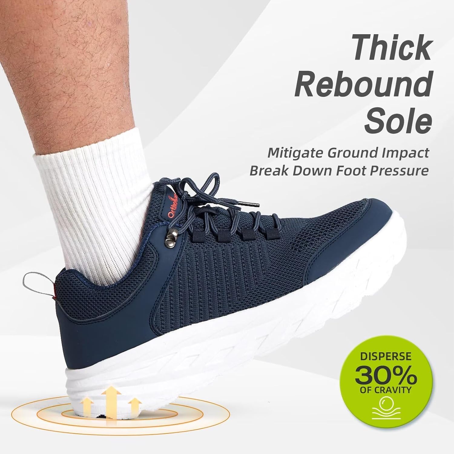 OrthoComfoot Men's Orthopedic Comfortable Diabetic Wide Shoes: Wide Toe Box Arch Support Plantar Fasciitis Sports Sneakers,Fashion Casual Hammer Toes Shoes for Foot and Heel Pain Relief - Image 7