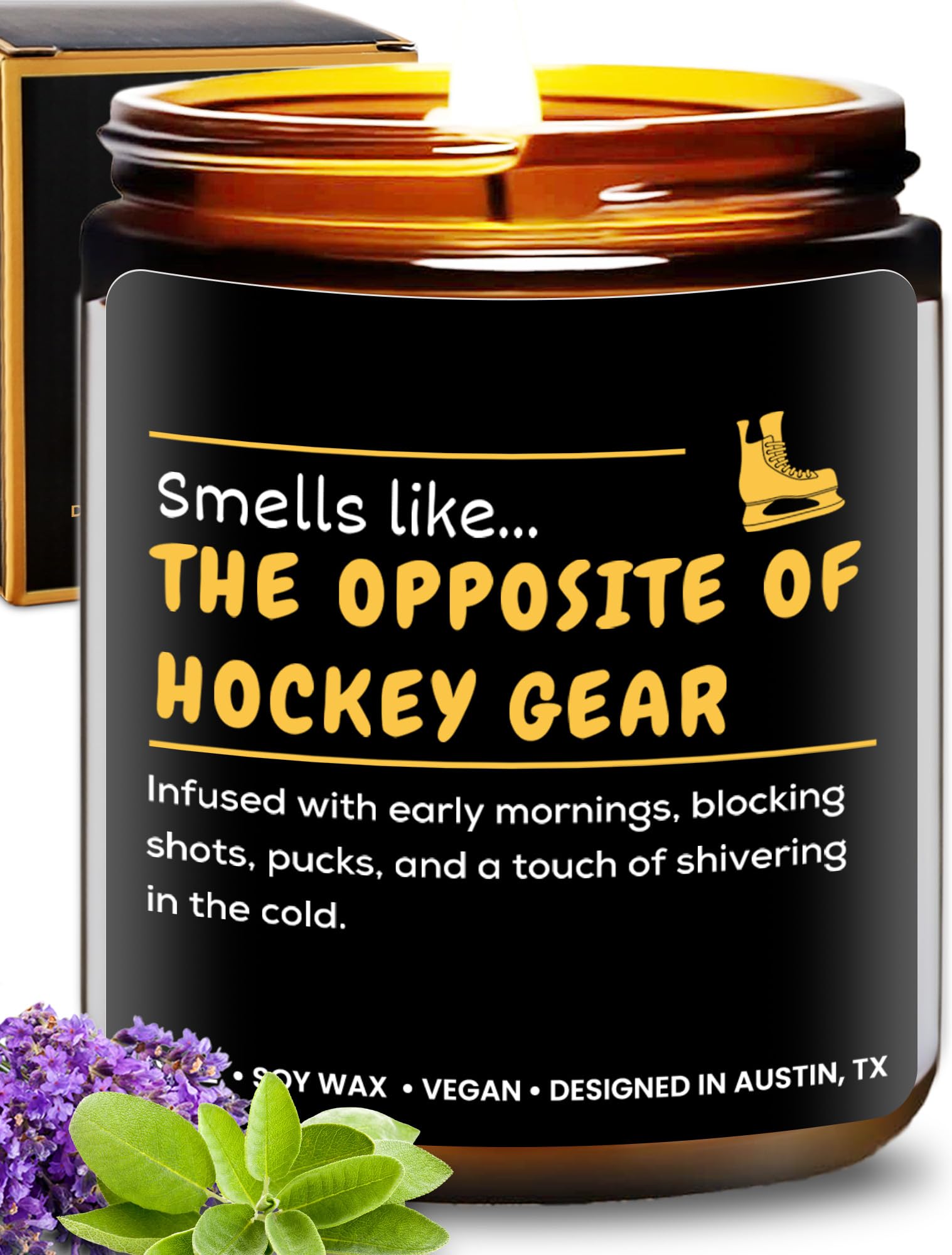 Hockey Candle, Thoughtful and Funny Gifts for Hockey Lovers, Moms, and Players, Perfect Sports Themed Gifts Ideas, Ideal for Birthdays, Christmas, Special Occasions, Long-Lasting Scent, Gift Ready