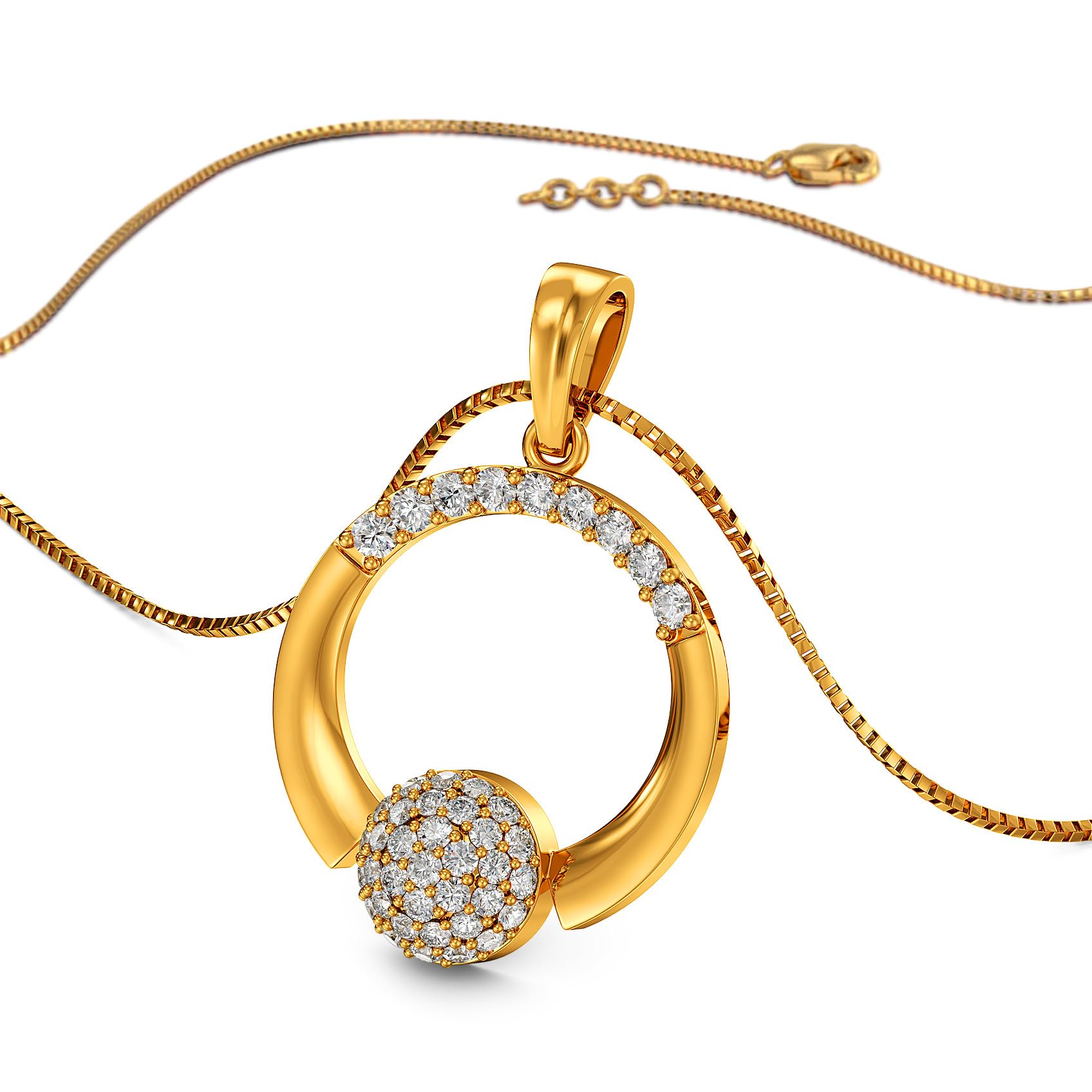 joyalukkas 22 KT Purity | HUID & BIS Hallmark | Cosmic Orbit Gold Pendant For Women-picture-26