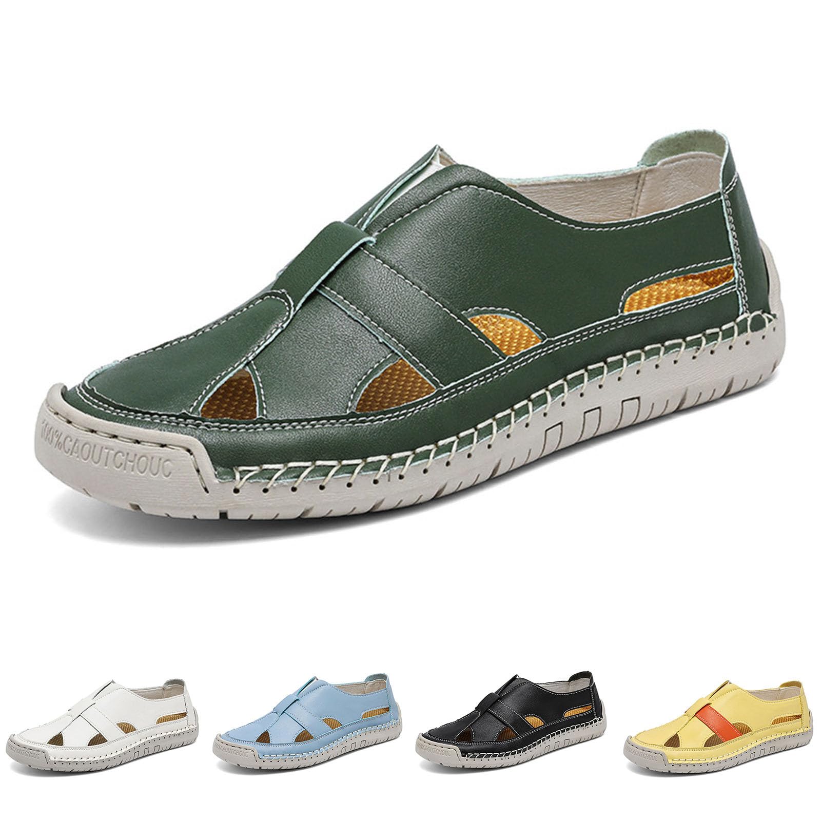 Sandalen Herren Sandalen Wassersandalen Herren Beach Sandals Wandersandalen Fahrrad Treckingsandalen Outdoor Schuhe Leder Pantoletten Breite Füße Sommerschuhe Orthopädische Sport & Outdoorsandalen