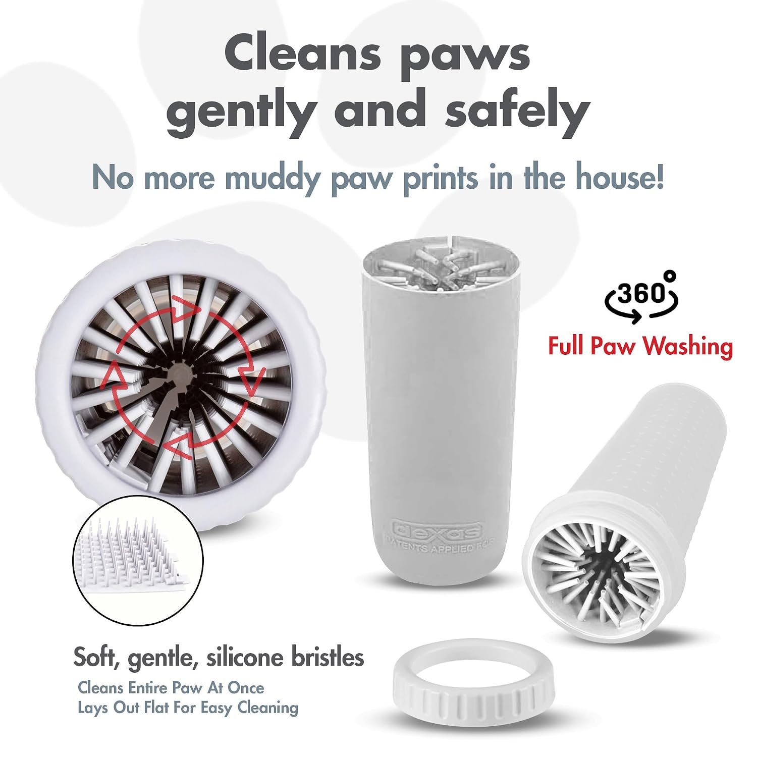 Dexas MudBuster Portable Paw Cleaner for Dogs, Large, Bright White Special Edition, Premium Pet Supplies and Accessories, Large (Pack of 6) image 2
