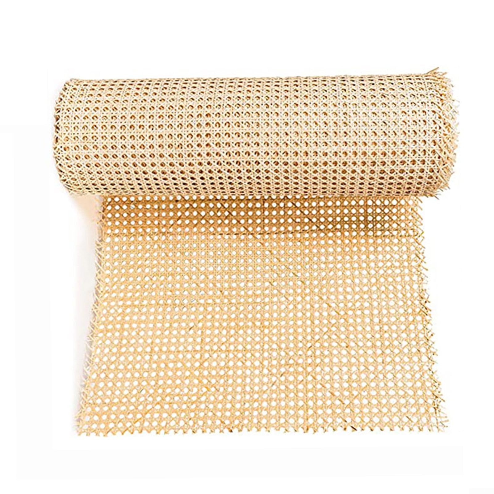 Cane Rattan Webbing Roll, Woven Open Rattan Mesh Natural Rattan Webbing for Caning Projects Star Anise Wide Rattan for DIY Crafts Cabinet Chair Furniture-A