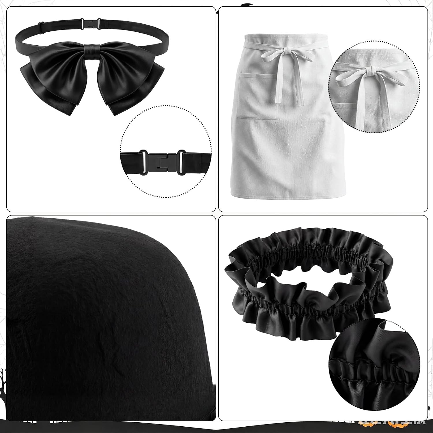 6 Pcs Halloween Old West Bartender Costume Accessories for Men