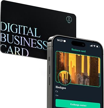 Digital Business Card NFC Cards Black PVC NFC Card Waterproof Business Cards with Laser Engraving Design Compatible with iPhone & Android Daily Socializing,for Women and Men Silver