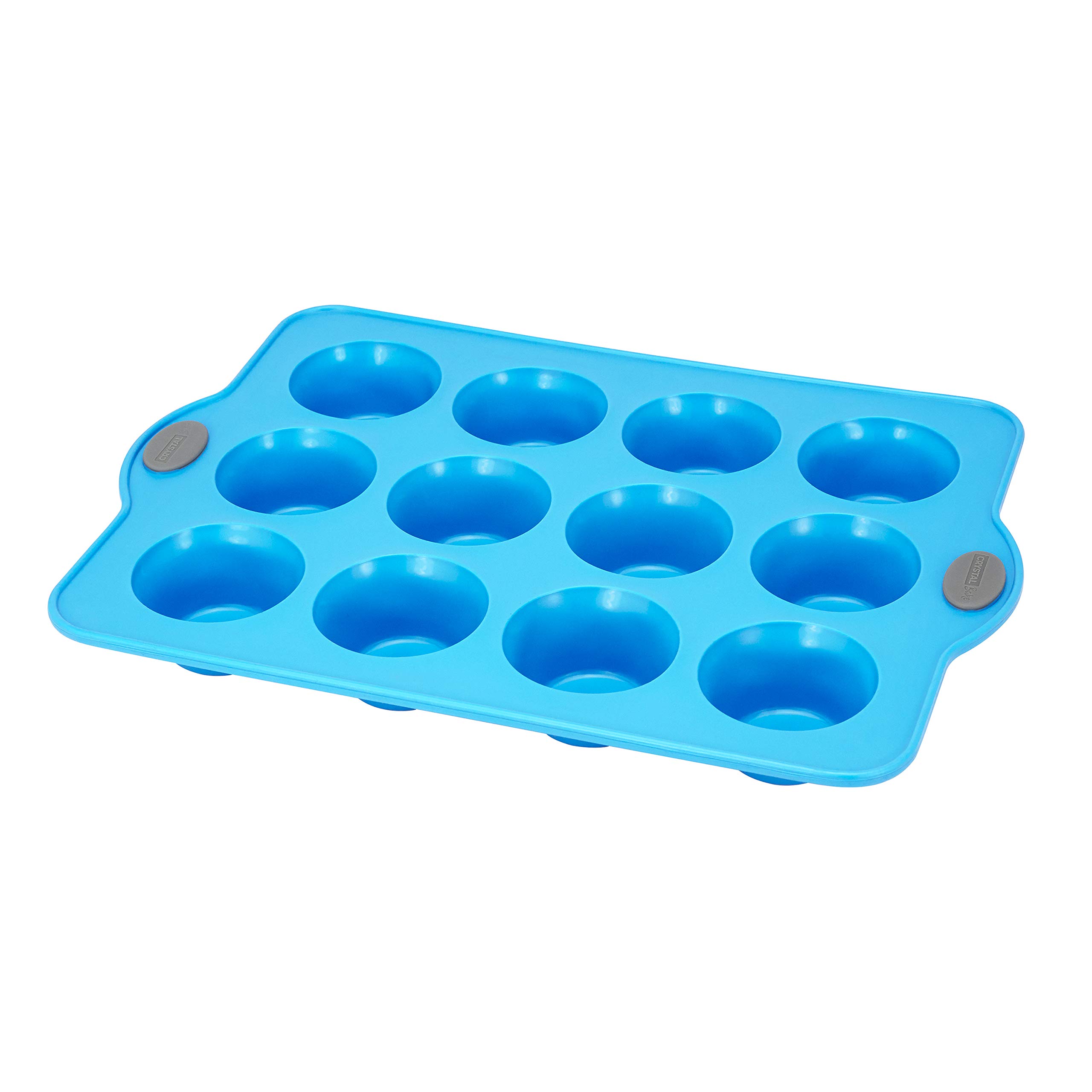Crystal Bake SteelRim Silicone Muffin & Cupcake Baking Pan - 12 Cup - Blue
