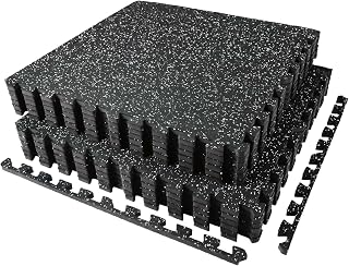 AIRHOP 48 Sq Ft Home Gym Mats - 12 Thick 0.56in Interlocking Rubber Top EVA Foam Tiles for Heavy Workouts