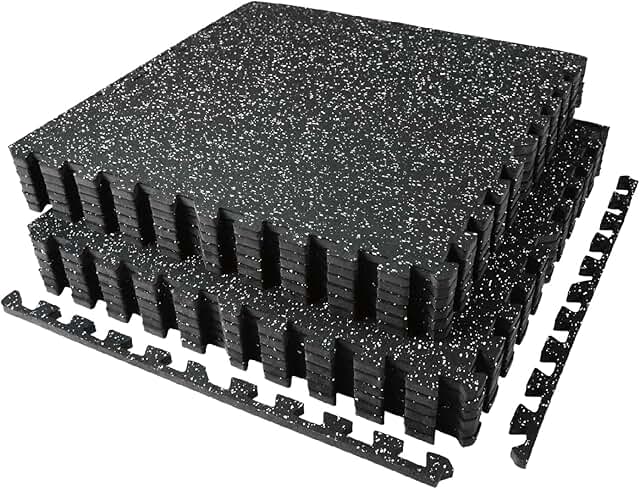 AIRHOP 0.56in Thick 48 Sq Ft Exercise Equipment Mats, 12 Tiles Upgraded ...