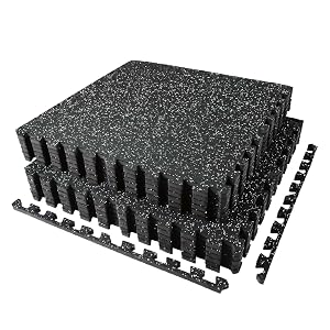 AIRHOP 0 56in Thick 48 Sq Ft Exercise Equipment Mats 12 Tiles Upgraded Rubber Top with High Density