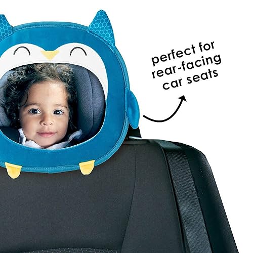 Miniatura 8 de Diono Easy View - Espejo de coche de bebé con personaje de búho, espejo de seguridad para asiento de automóvil para bebé orientado hacia atrás,