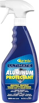 STAR BRITE Ultimate Aluminum Protectant - Quick Protection for Polished & Anodized Aluminum, Shields Against Saltwater, Corrosion & Pitting - Ideal for Towers, Outriggers, Pontoons - 22 OZ 080922P