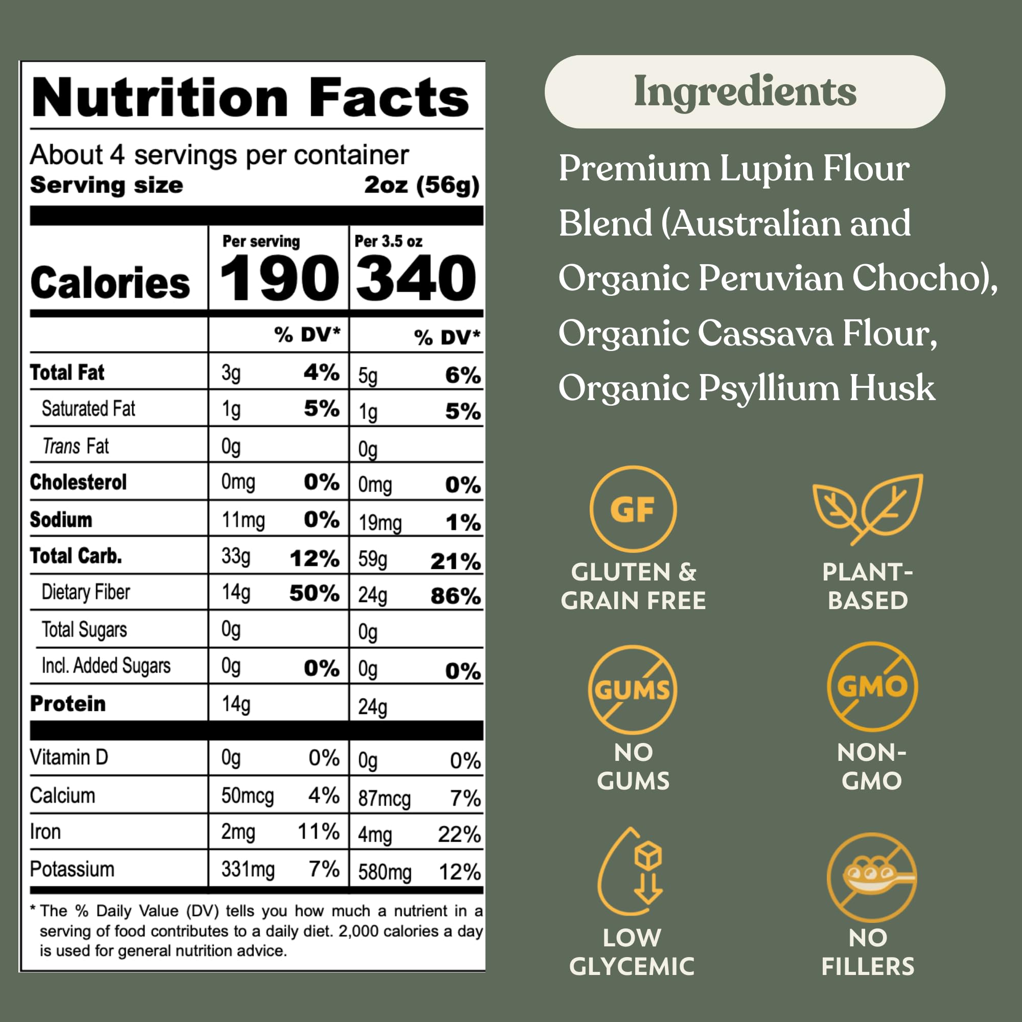Chef’s Kiss Protein Mixed Case | 24g Protein, High Fiber | Gluten Free, Plant-Based, Lower Carb Pasta Made from Lupins | No Fillers No Gums | Nutrient Dense, High Protein | Non GMO | 4-pack (8oz)