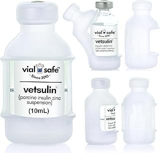 VIAL SAFE for Pets™ | Insulin Vial Protector Case | Secure Insulin Bottle Protector & Cover for 10mL Vials - Fits Vetsulin 10mL | 2-Pack | Clear
