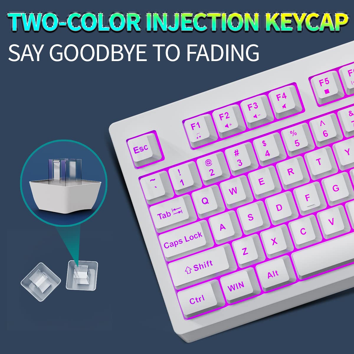 Buy ZJFKSDYX C87 Wireless Gaming Keyboard and Mouse Combo with 87 Key