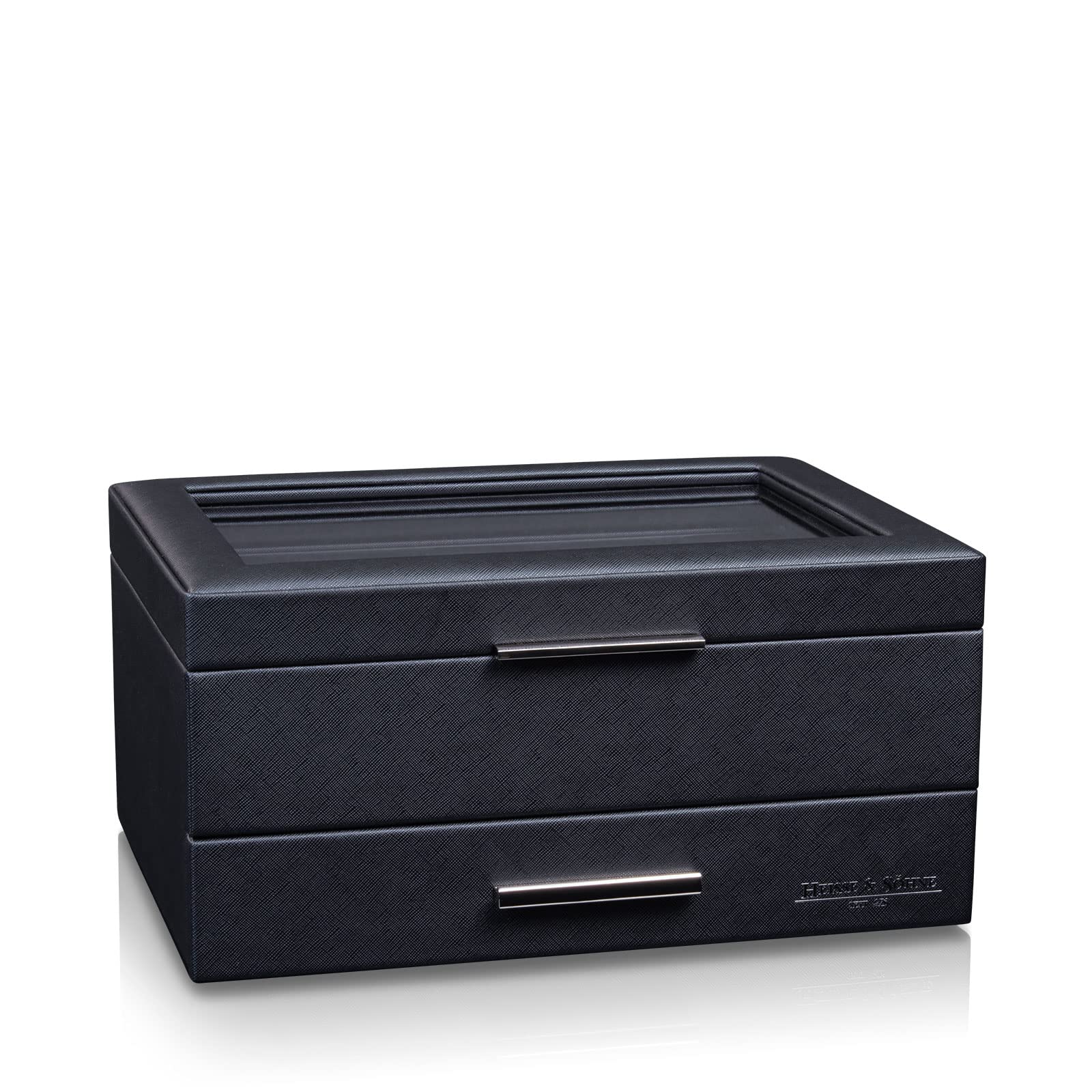 HEISSE & SÖHNE SEIT 1976® Uhrenbox Heron 10+ - Schwarz