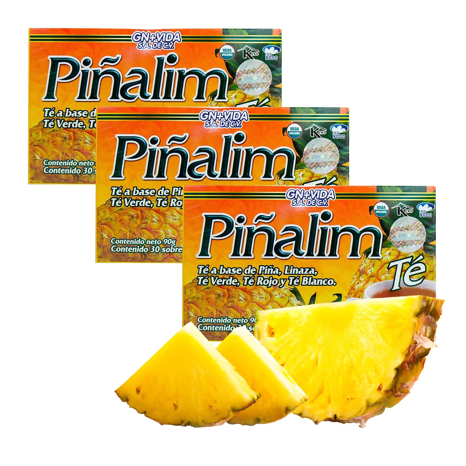 Kit 3 Cajas de Te Piñalim By Gaero Shop (Piña, Linaza, Té Verde, Té ...