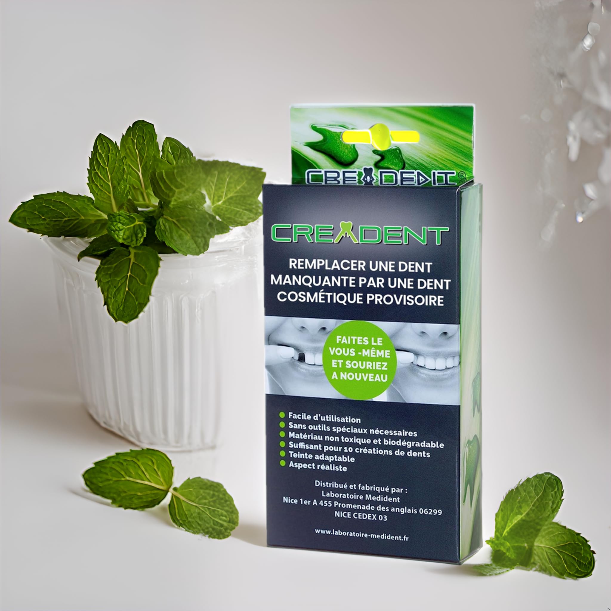 Image secondaire de CREADENT -Kit pour remplacer vous même une dent manquante-Dent cosmétique-Fausse dent provisoire pour retrouver le sourire