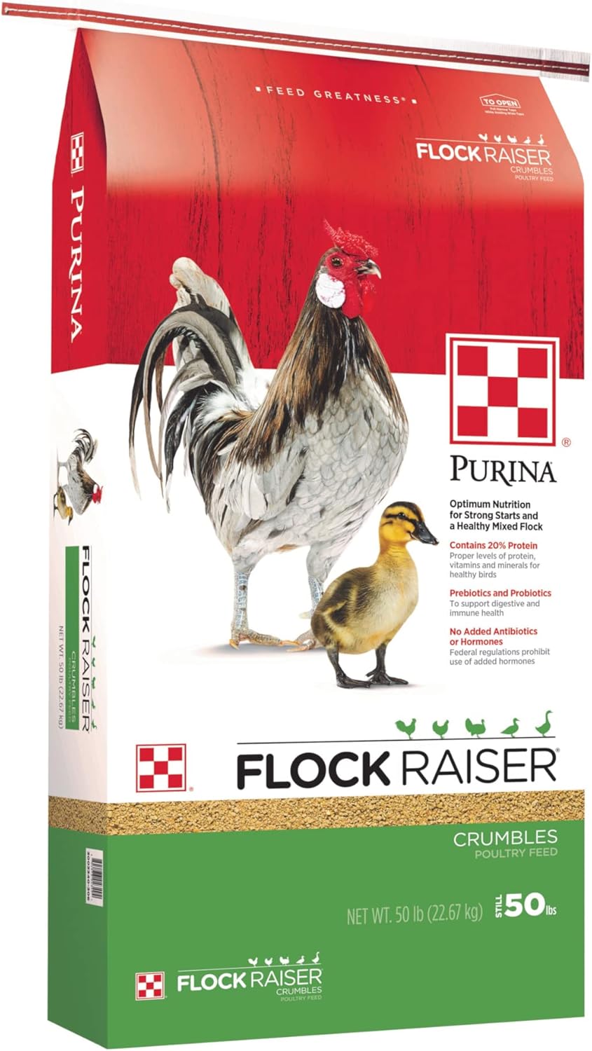 Purina Flock Raiser Crumbles Poultry Feed 50 Pound (50