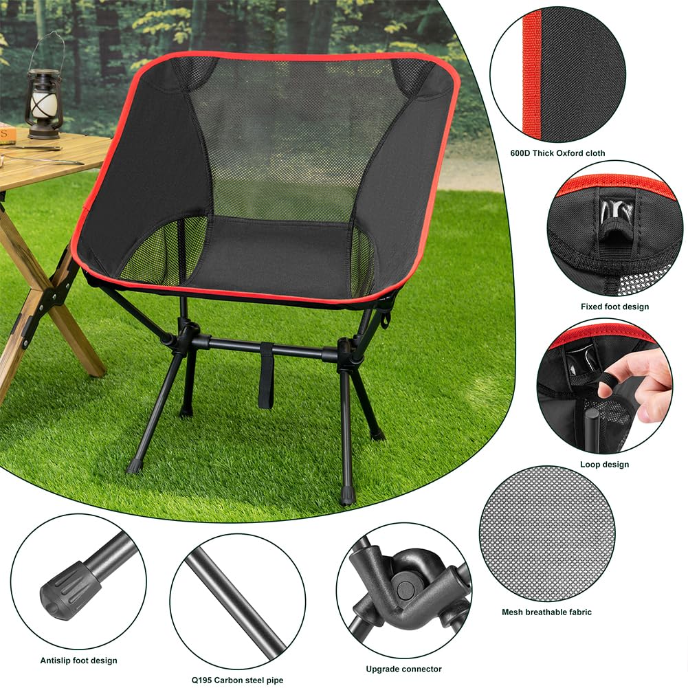 COSTWAY Sedia da Campeggio con Tettuccio, Poltrona da Spiaggia Pieghevole con Portabicchieri, Sedia Mare Leggera e Portatile, con Braccioli, Portata 120 kg (Rosso
