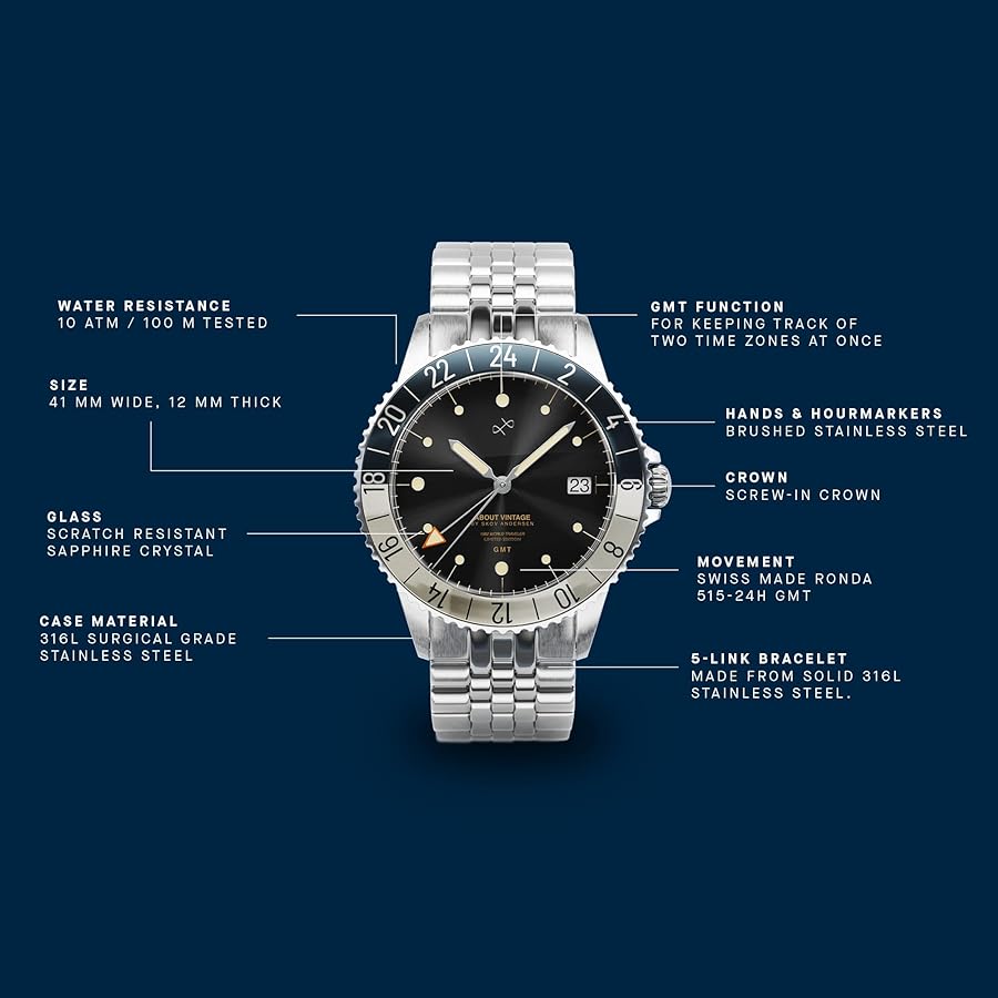 Amazon | ヴィンテージ1982 GMTワールドトラベラーウォッチ メンズ