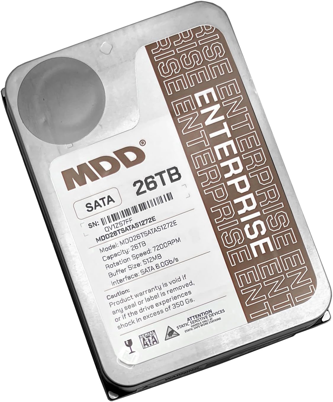 MDD (MDD26TSATA51272E) 26TB 7200RPM 512MB Cache SATA 6.0Gb/s 3.5inch Internal Enterprise Hard Drive - 5 Years Warranty (Renewed)