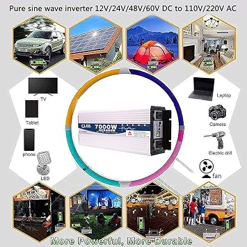 3000w Pure Sine Wave Inverter 12v to 220v Pure Sine Wave Inverter Car Power Converter 1 Ac Socket Car Power Converter 1000w 12-110v 1600W-60V 1600w 12V