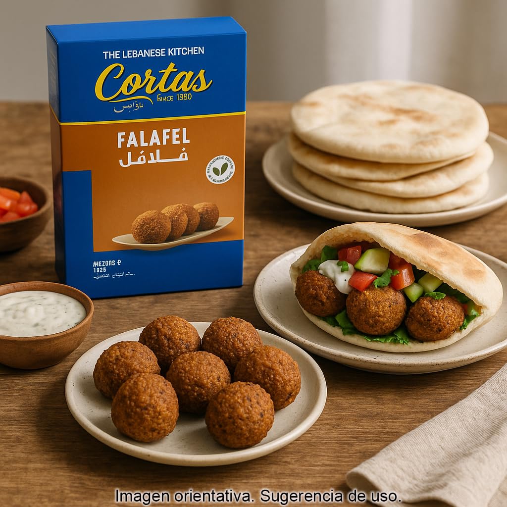 Mezcla para Falafel 200 g estilo Oriente Medio, preparación fácil solo con agua, para bolitas crujientes, mini falafel o hamburguesas, ideal para pita, wraps y bowls