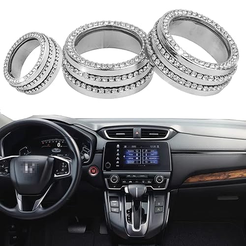KEEGTBOX Bling Bling - Botón de control central de aire acondicionado de CA, botón de navegación para volumen compatible con Honda CR-V CRV 2017